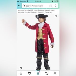 Captain Hook Pirate Costume (size M)
